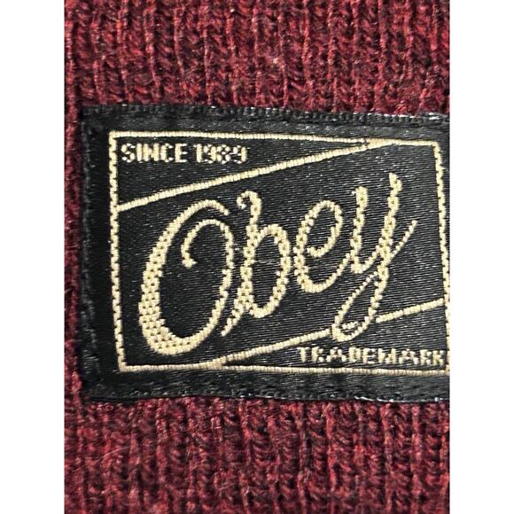 Obey Jobber Beanie Burgundy Heather, One Size - Picture 3 of 7